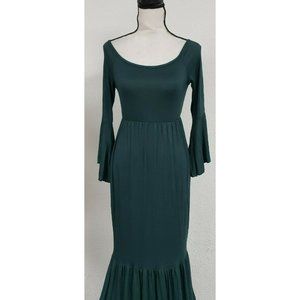 ZIUMUDY Maternity Retro Off Shoulder Flare Sleeves